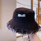 ⏳Limited-time 50% off⏰Stylish Layered Fray Denim Sun Protection Hat👒