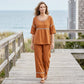 ⏳Limited-time 50% off⏰ Women's 2-Piece Set – Eyelet Details, Casual, Comfortable, Versatile👚👖