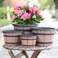 ⏳Limited-time 50% off⏰Round Resin Barrel Planter for Garden🪴