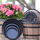 ⏳Limited-time 50% off⏰Round Resin Barrel Planter for Garden🪴