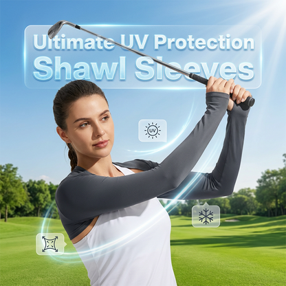 ⏳Limited-time 50% off⏰Cooling Sun Protection Shawl Sleeves - Perfect for golf, cycling, and hiking🚴‍♀️🏌️‍♀️