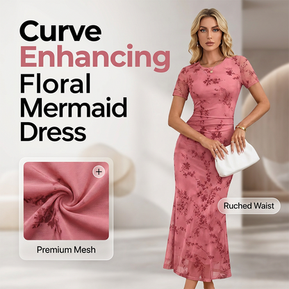 ⏳Limited-time 50% off⏰Women's Floral Mesh Midi Dress💐👗