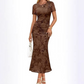 ⏳Limited-time 50% off⏰Women's Floral Mesh Midi Dress💐👗