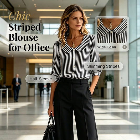 ⏳Limited-time 50% off⏰Summer Commuter Striped Button-Down Shirt🌸👔