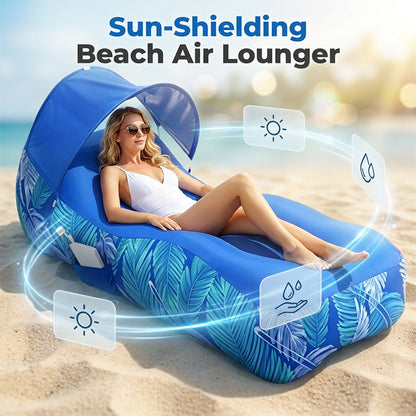 ⏳Limited-time 50% off⏰Effortless Inflation Air Lounger with Sunshade🏖️