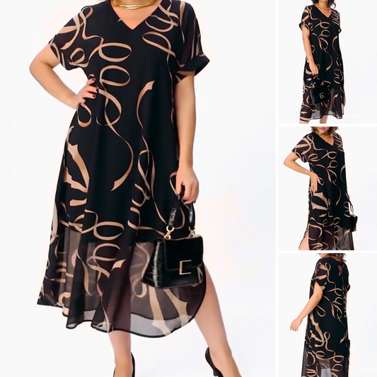 ⏳Limited-time 50% off⏰Flowy V-Neck Midi Dress👗