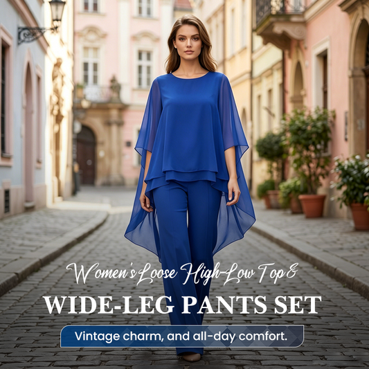 ⏳Limited-time 50% off⏰Women's High-Low Top & Trousers Set 👚👖