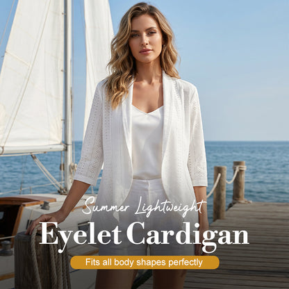 ⏳Limited-time 50% off⏰Women's Summer Lightweight Eyelet Cardigan🌼🧥