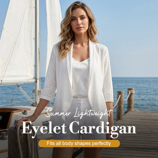 ⏳Limited-time 50% off⏰Women's Summer Lightweight Eyelet Cardigan🌼🧥