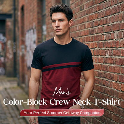⏳Limited-time 50% off⏰Men's Color-Block Crew Neck T-Shirt👕