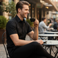 ⏳Limited-time 50% off⏰Men's Textured Black Short Sleeve Shirt👔