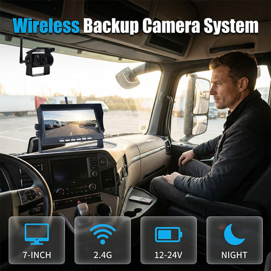 🥳50K+ SOLD!🚛📹 50% OFF! 7″ Wireless Backup Camera System – Stable 2.4G signal, 12V‑24V. Perfect for trucks & RVs. 🛡️✨