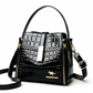 👜 50% OFF! ✨ Glossy Crocodile Pattern Women's Handbag – Structured, Gold Hardware, Spacious & Chic 💼