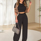 ⏳Limited-time 50% off⏰Women's Two-Piece Fitted Short Sleeve T-Shirt & Loose Trousers Set💐👚👖