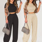 ⏳Limited-time 50% off⏰Women's Two-Piece Fitted Short Sleeve T-Shirt & Loose Trousers Set💐👚👖