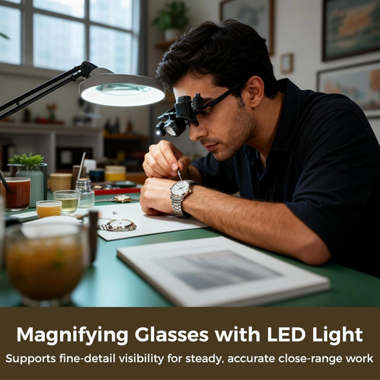 🔬 50% OFF NOW!🔍 Precision LED Magnifier Glasses – Interchangeable Lenses & Hands-Free – Tech Essential 🛠️