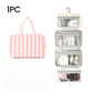 🧳 LIMITED-TIME 50% OFF! ✨ Striped Hanging Travel Toiletry Bag – 4 Compartments, Water-Resistant, Foldable 🚿