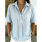 ⏳Limited-time 50% off⏰Women's Casual Striped Short-Sleeve Shirt👔👚