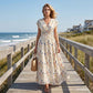 ⏳Limited-time 50% off⏰Women's Floral V-Neck Smocked Waist Maxi Dress💐👗