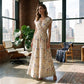 ⏳Limited-time 50% off⏰Women's Floral V-Neck Smocked Waist Maxi Dress💐👗
