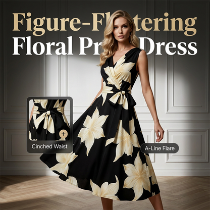 ⏳Limited-time 50% off⏰Women's Sleeveless Floral Print Dress👗