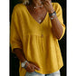 ⏳Limited-time 50% off⏰Women's Casual V-Neck Lace Trim Top👚