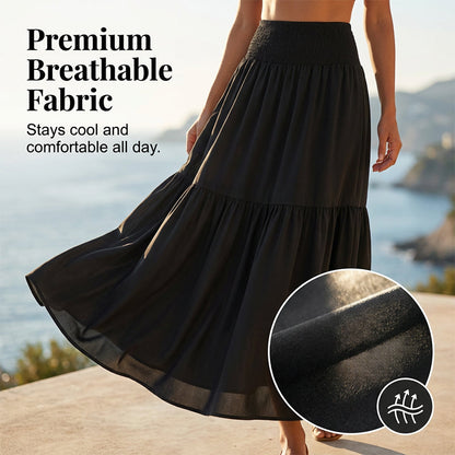 ⏳Limited-time 50% off⏰Women's High-Waist Smocked A-Line Maxi Skirt👗