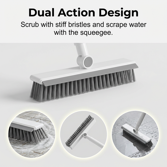 ⏳Limited-time 50% off⏰2-in-1 Grout & Corner Scrubber Brush with Squeegee🧹