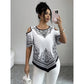 ⏳Limited-time 50% off⏰Boho Chic Cold Shoulder Top Irregular Hem Short Sleeve Tee👚