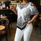 ⏳Limited-time 50% off⏰Boho Chic Cold Shoulder Top Irregular Hem Short Sleeve Tee👚
