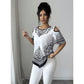 ⏳Limited-time 50% off⏰Boho Chic Cold Shoulder Top Irregular Hem Short Sleeve Tee👚