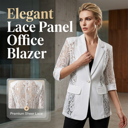 ⏳Limited-time 50% off⏰Summer Breathable White Lace Blazer Slim Fit Suit Jacket🧥