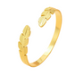 ⏳Limited-time 50% off⏰18K Gold Plated Leaf Open Cuff Bracelet | Adjustable Stainless Steel Nature Bangle for Women🫶