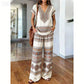 ⏳Limited-time 50% off⏰Women's Printed Top & Pants 2-Piece Set👚👖