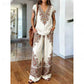⏳Limited-time 50% off⏰Women's Printed Top & Pants 2-Piece Set👚👖
