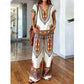 ⏳Limited-time 50% off⏰Women's Printed Top & Pants 2-Piece Set👚👖