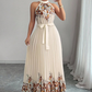 ⏳Limited-time 50% off⏰Sleeveless Halter Neck Floral Pleated Maxi Dress💐👗