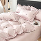 ⏳Limited-time 50% off⏰Luxury Cooling Ice Silk Bedding Set with Ruffles🛌