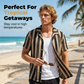 👔 LIMITED-TIME 50% OFF! 💥 Men's Breathable Vertical Stripe Short Sleeve – Wavy Texture, Cuban Collar, Relaxed Fit ✨