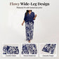⏳Limited-time 50% off⏰Women's V-Neck Top & Print Wide-Leg Pants Set👚👖