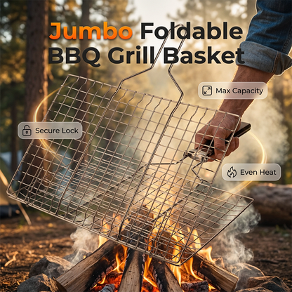 ⏳Limited-time 50% off⏰Portable Foldable BBQ Grill Basket🥩🥓🍖
