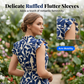 ⏳Limited-time 50% off⏰Women’s Summer Ruffled Flutter Sleeve Tie Waist Floral Midi Dress🌿👗