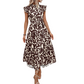 ⏳Limited-time 50% off⏰Women’s Summer Ruffled Flutter Sleeve Tie Waist Floral Midi Dress🌿👗