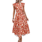 ⏳Limited-time 50% off⏰Women’s Summer Ruffled Flutter Sleeve Tie Waist Floral Midi Dress🌿👗