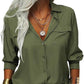 ⏳Limited-time 50% off⏰Women's Solid Lapel Long Sleeves Button-Down Shirt👔