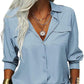 ⏳Limited-time 50% off⏰Women's Solid Lapel Long Sleeves Button-Down Shirt👔