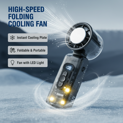 ⏳Limited-time 50% off⏰High-Speed Folding Cooling Fan with LED Light🍃