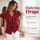 ⏳Limited-time 50% off⏰Elegant Ruffle V-Neck Blouse🌸👚