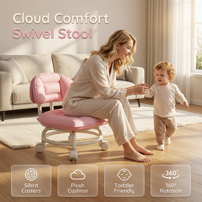 ⏳Limited-time 50% off⏰Rolling Low Stool with Backrest⚙️🪑