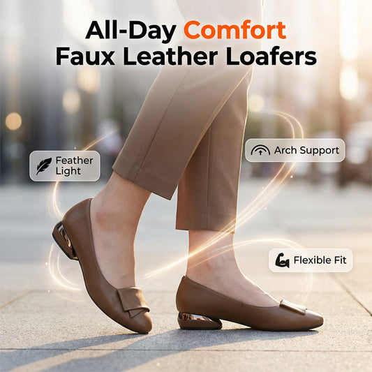 ⏳Limited-time 50% off⏰Women's Soft Lightweight Faux Leather Loafers🥿